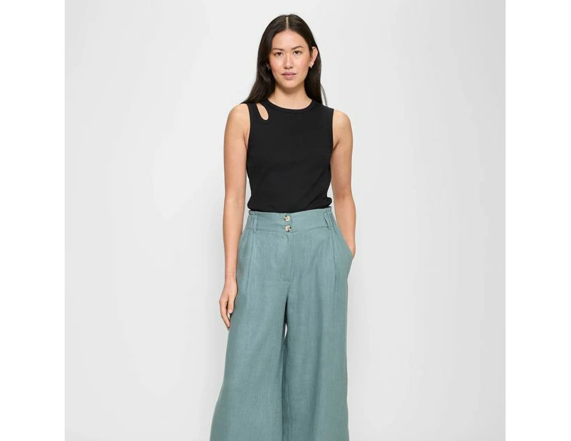 Target Linen Blend Wide Leg Culotte Pants