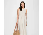 Target European Linen Shirred Bodice Midi Dress