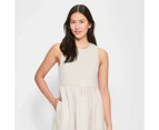 Target European Linen Shirred Bodice Midi Dress