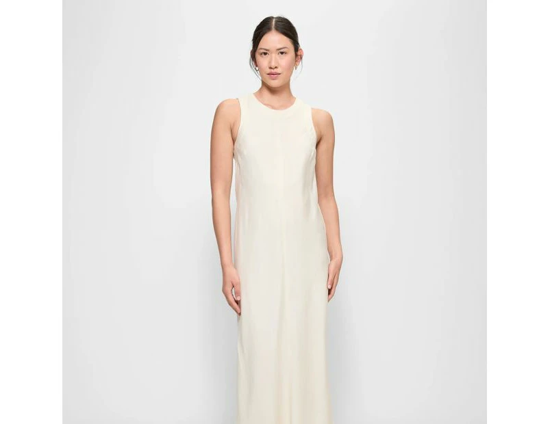 Linen Blend Maxi Shift Dress - Preview