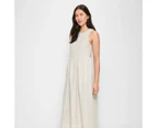 Target European Linen Shirred Bodice Midi Dress