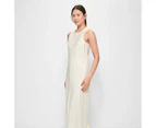 Linen Blend Maxi Shift Dress - Preview