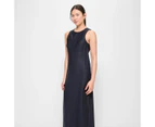 Linen Blend Maxi Shift Dress - Preview