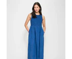 Target European Linen Shirred Bodice Midi Dress