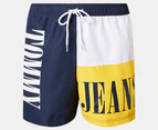 Tommy Jeans Men's Arch Med Board Shorts - Twilight Navy/White/Yellow