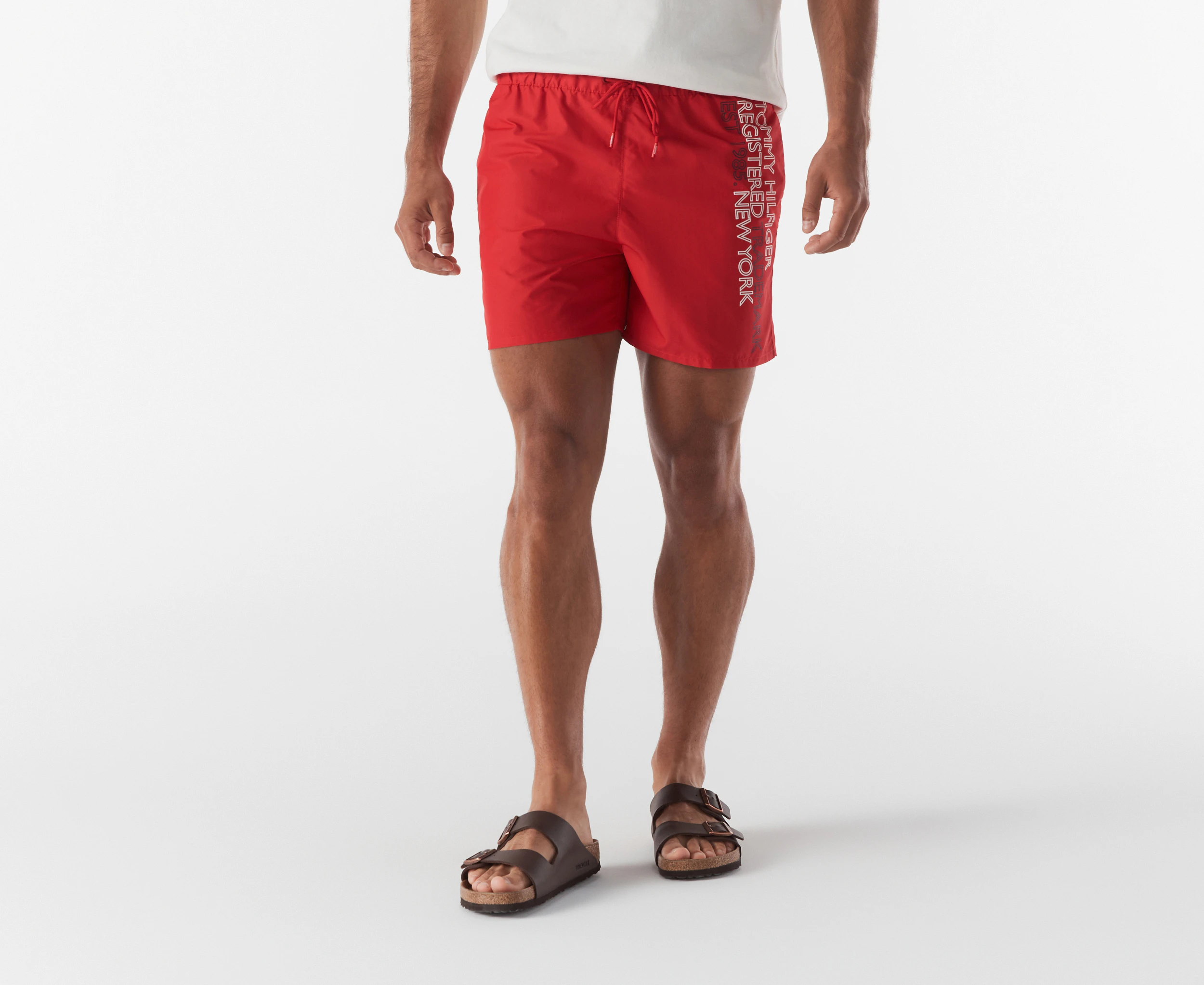 Tommy Hilfiger Men's Logo Med Drawstring Board Shorts - Primary Red