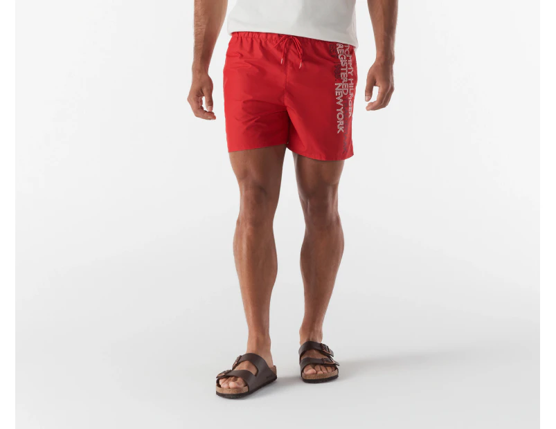 Tommy Hilfiger Men's Logo Med Drawstring Board Shorts - Primary Red