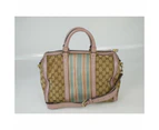 Gucci Monogram Pink Blue Web Boston Bag - Refurbished Grade B