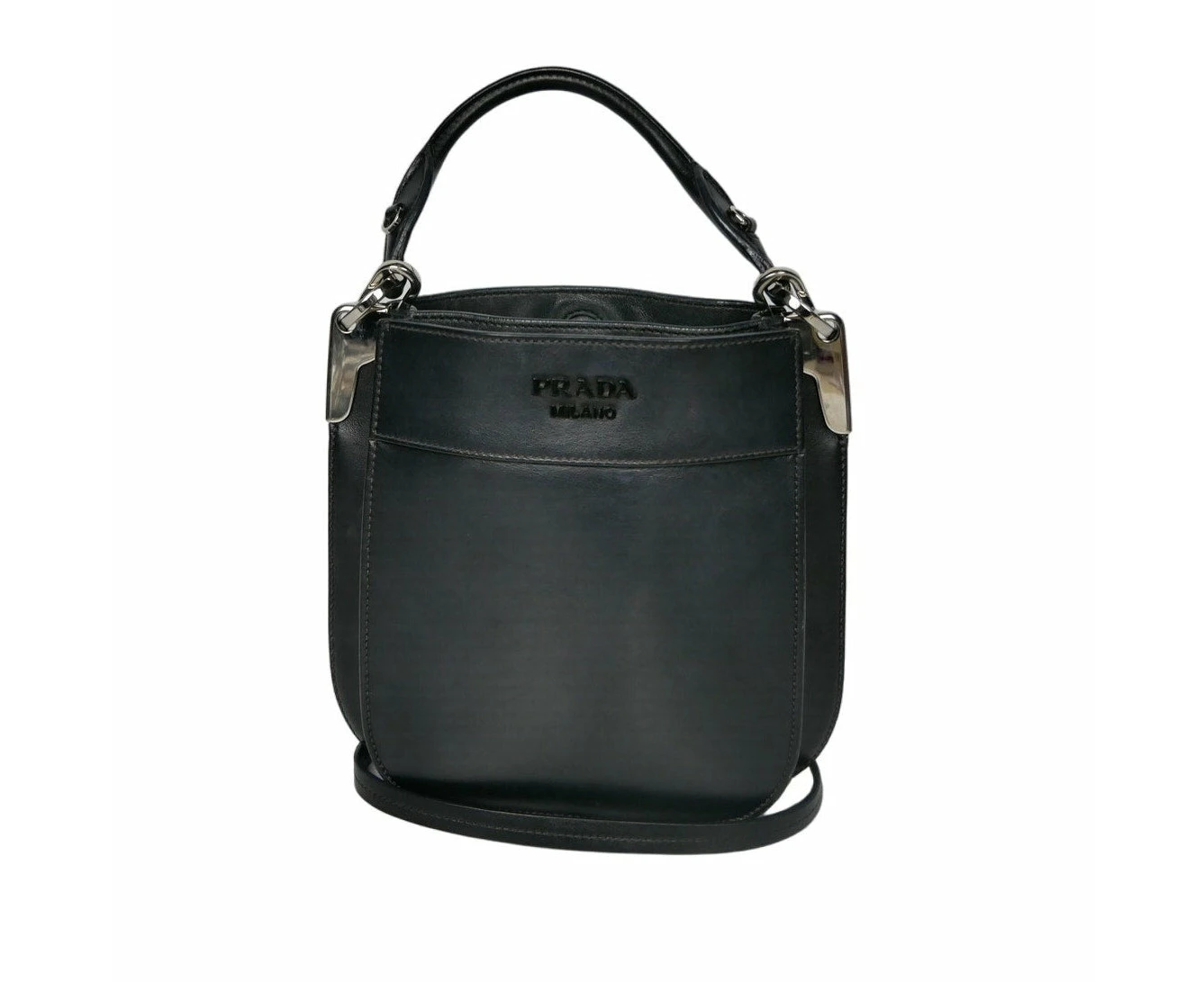 Prada Nero City Calf Leather Margit Bag - Refurbished Grade B