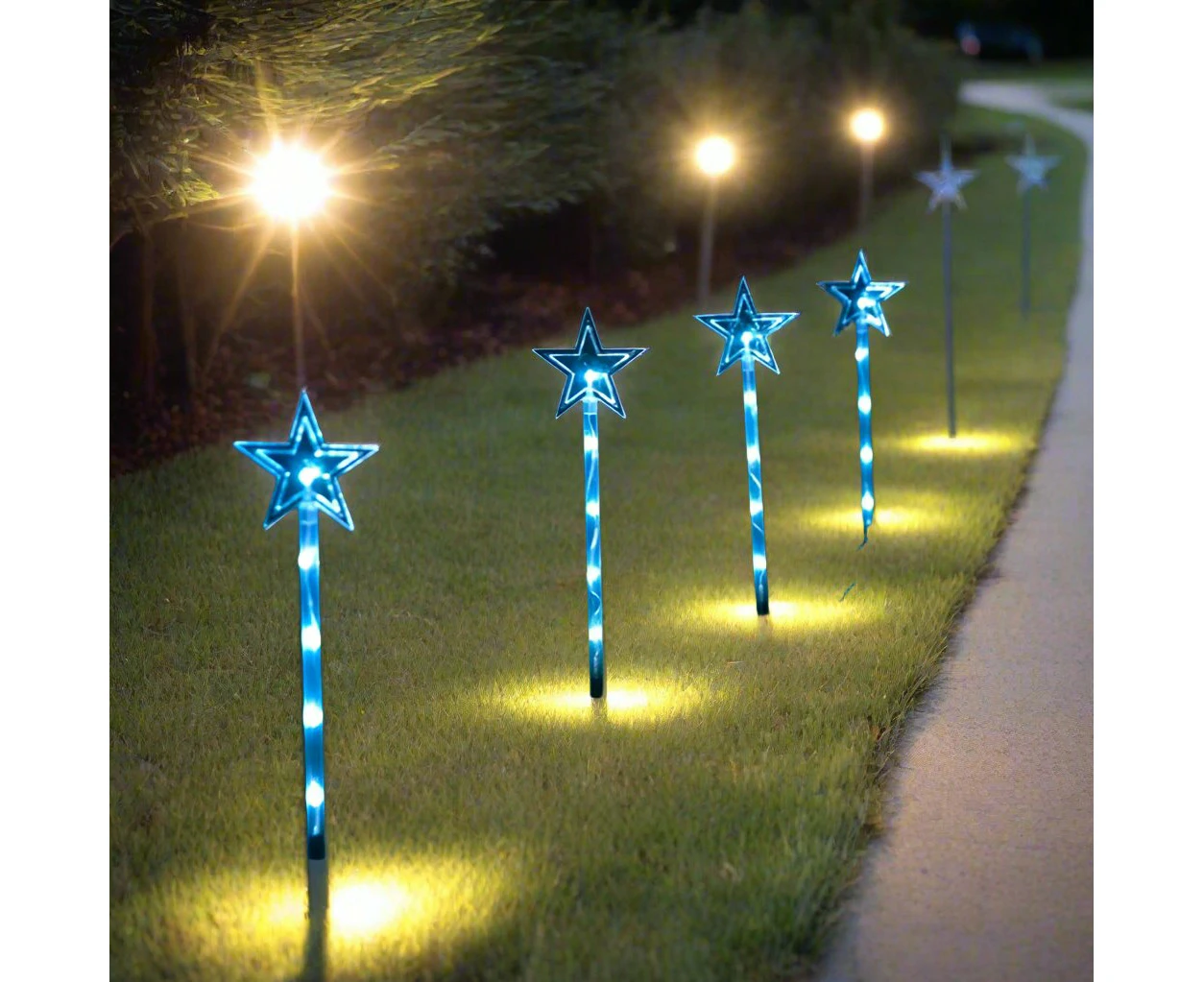 LED Lightshow Star Path Lights 4 pieces Remote Controlled - Stars