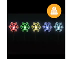 Solar Snowflake Path Lights 5 Pack, 35cm - Multicolor