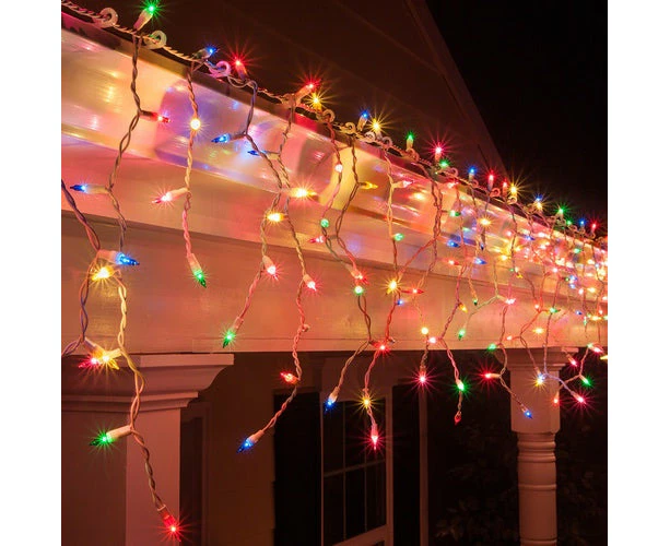 Battery Operated 200 LED Icicle Lights - Cool White