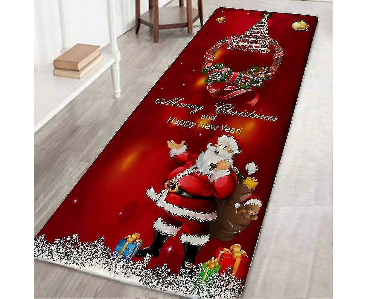 Home Decor Ornament Soft Cartoon Xmas Rug Runner 3d Caroset Door Mat Festival Christmas Carpet