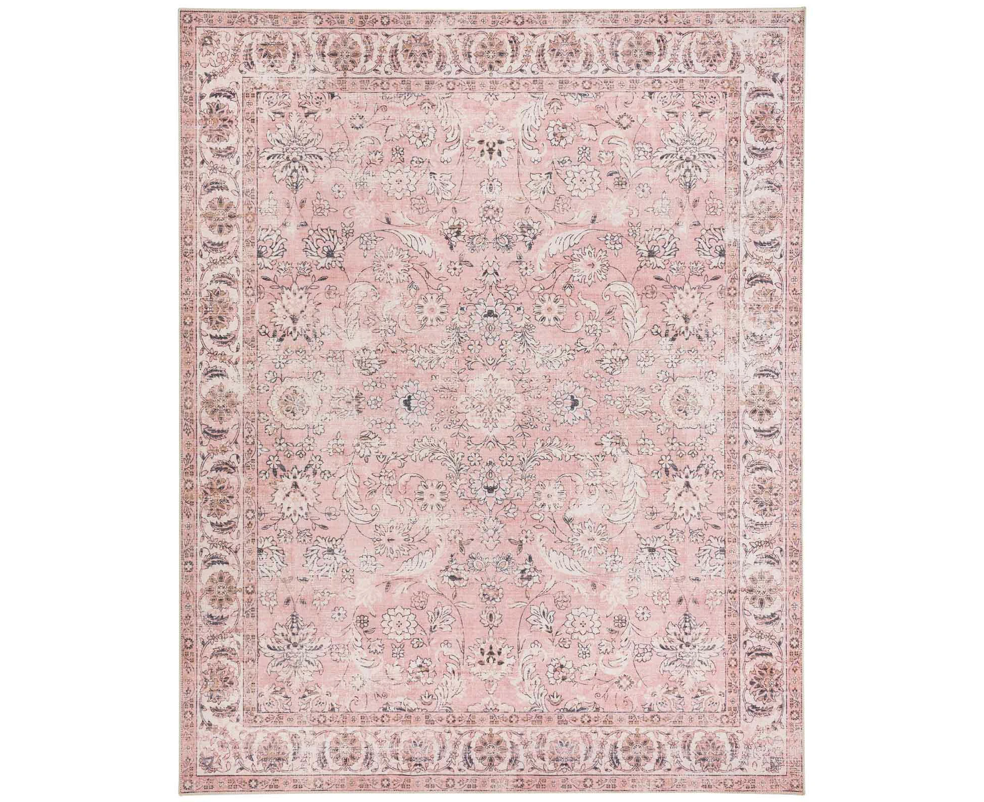 Extra Large Floor Rug Dusty Pink Soft Allover Distressed Lounges Carpet 240x340