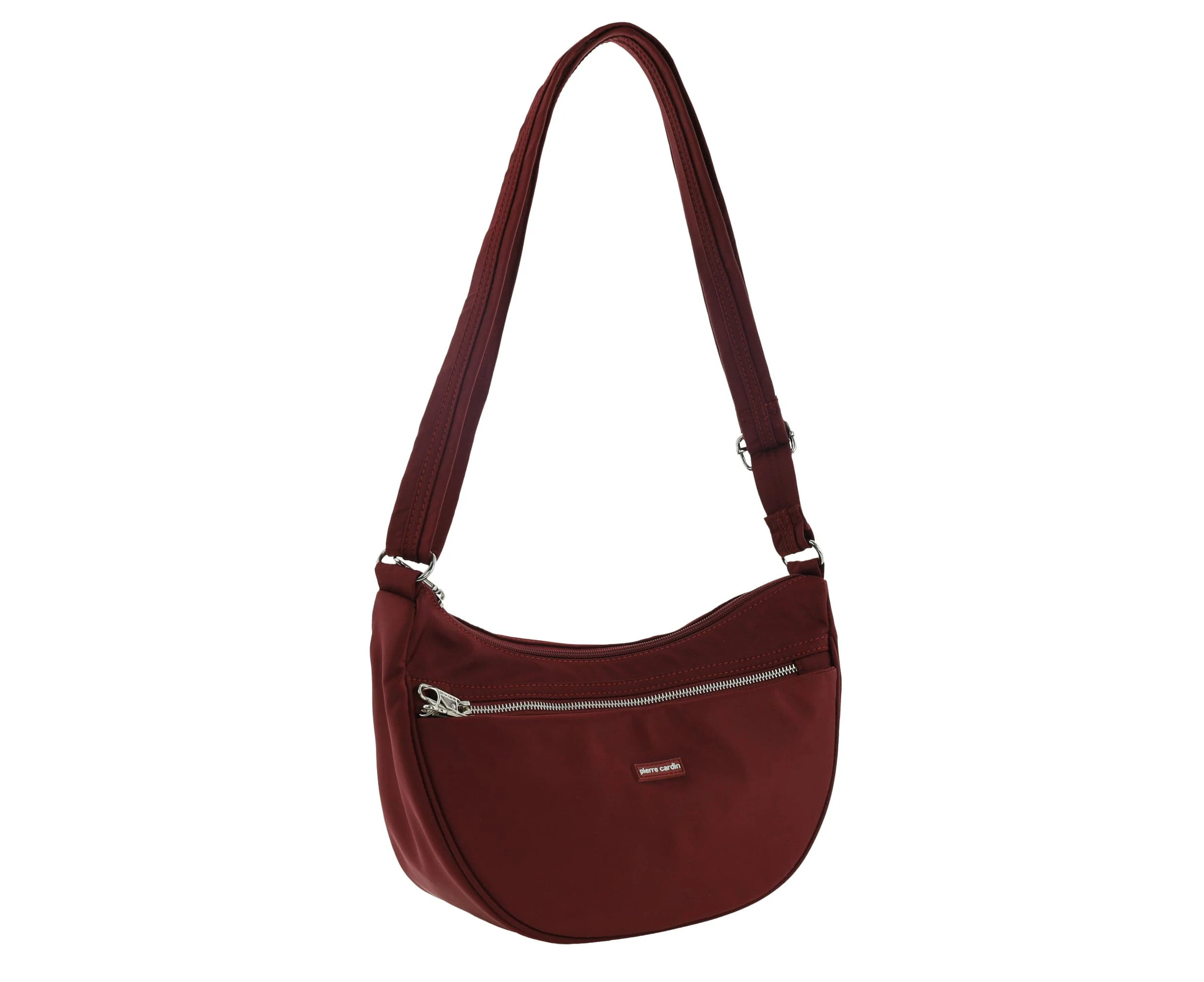 Pierre Cardin Nylon Anti-Theft Crossbody Bag in Wine