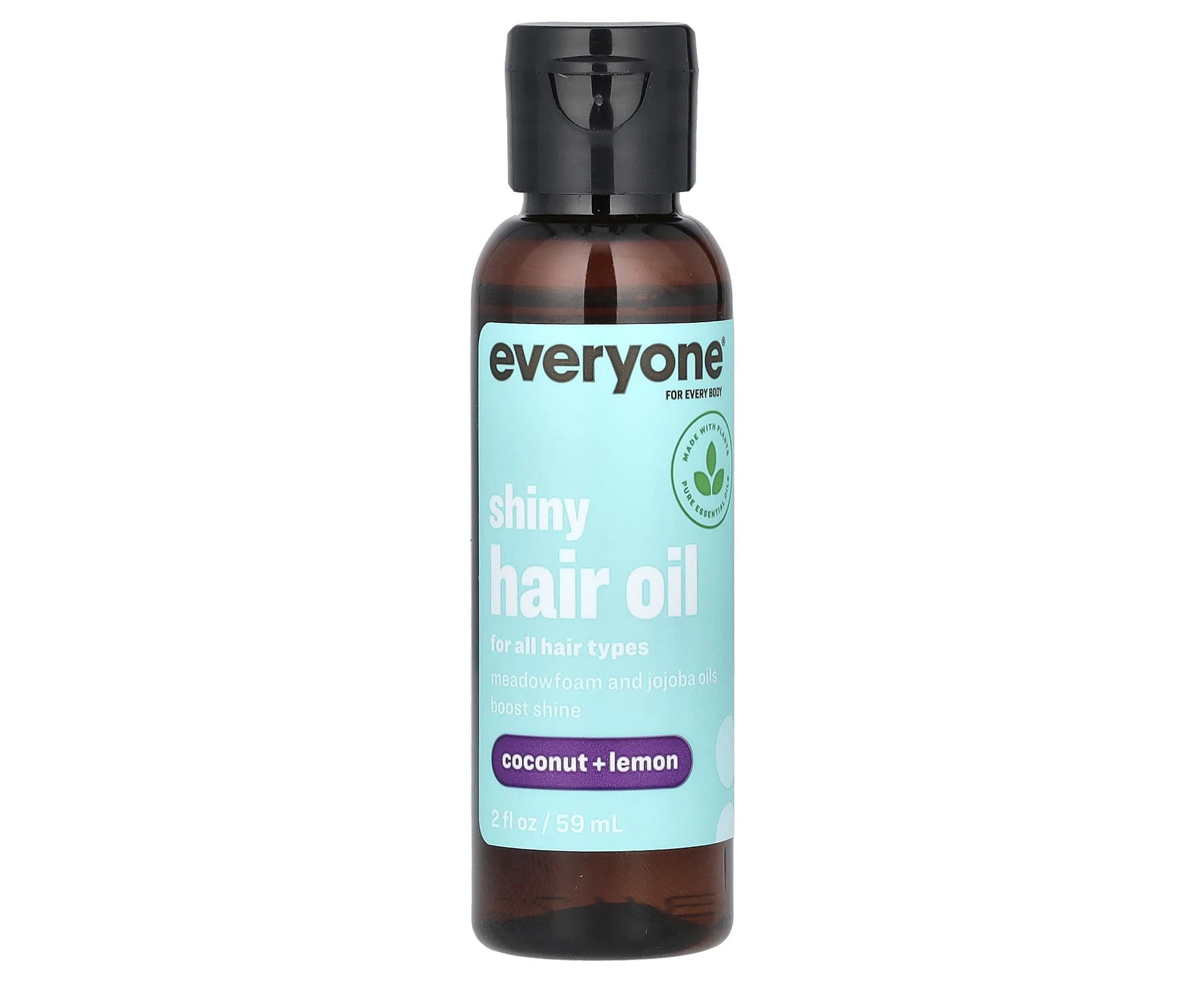 Everyone, Shiny Hair Oil, Coconut + Lemon, 2 fl oz (59 ml)