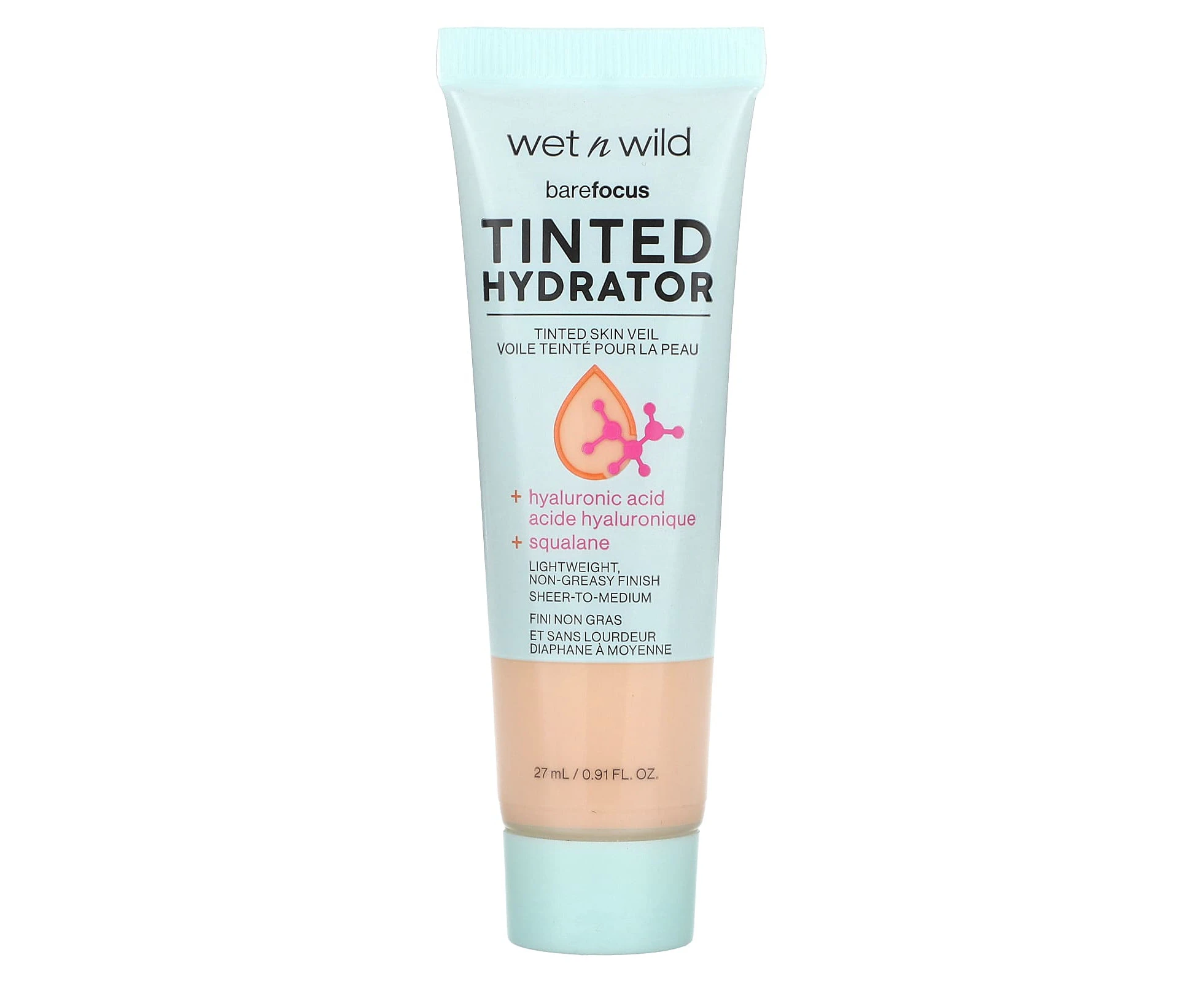 wet n wild, BareFocus Tinted Hydrator, 1114059 Porcelain, 0.91 fl oz (27 ml)