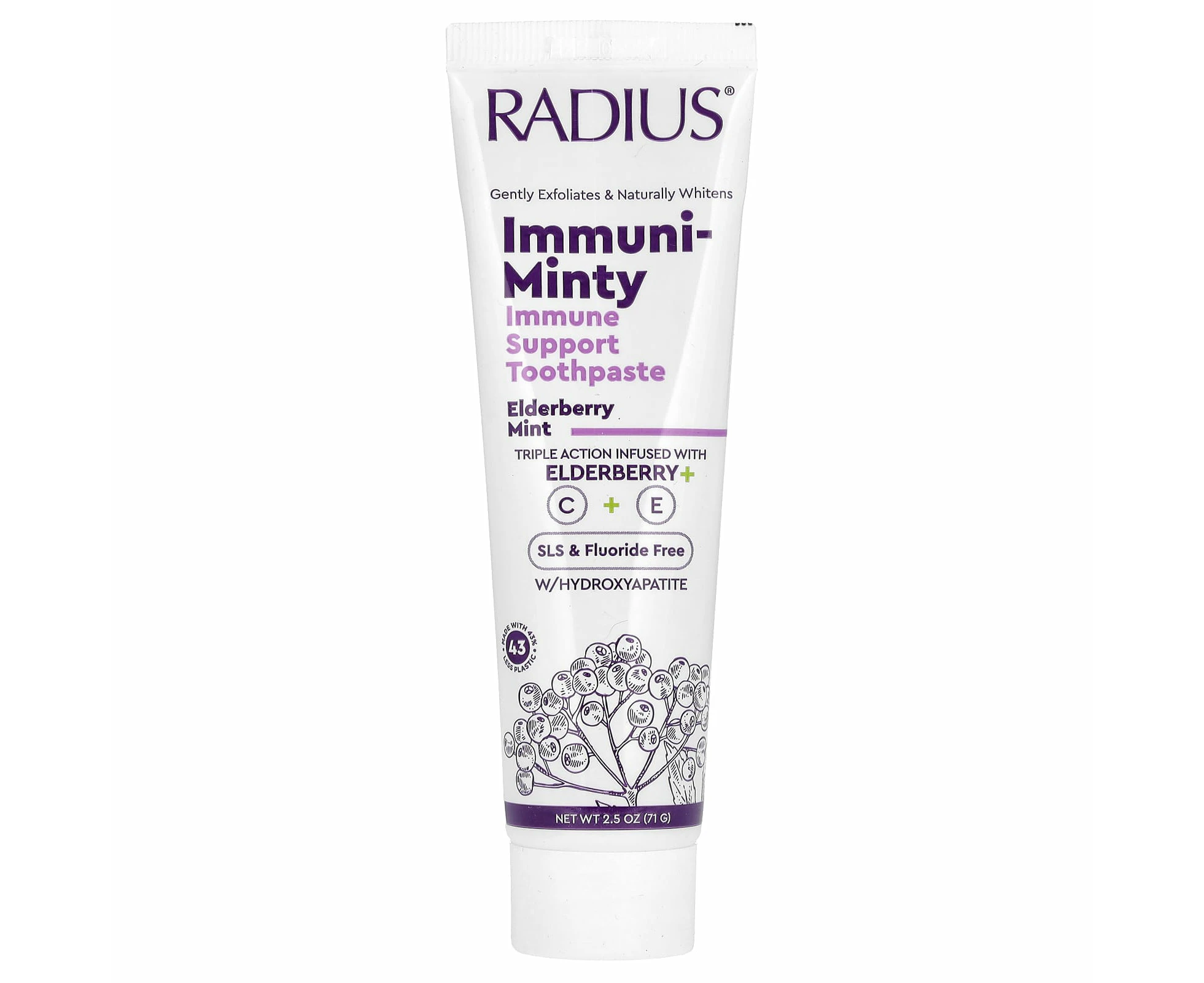 RADIUS, Immuni-Minty, Immune Support Toothpaste, Elderberry Mint, 2.5 oz (71 g)