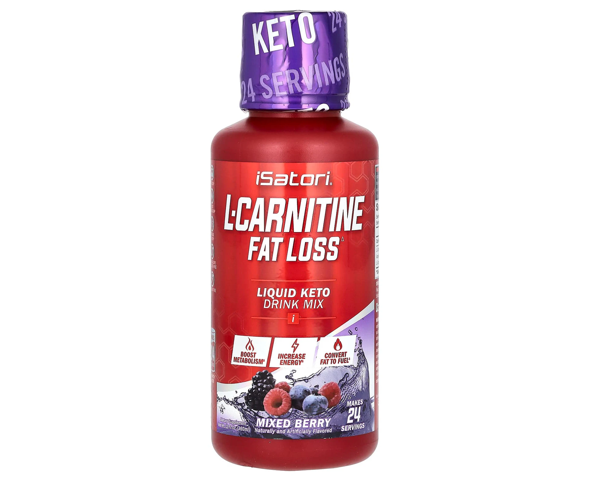 Isatori, L-Carnitine, Mixed Berry, 12 fl oz (360 ml)