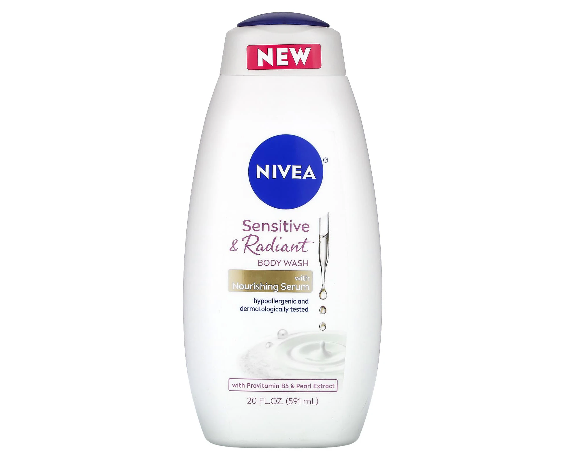 Nivea, Sensitive & Radiant Body Wash with Nourishing Serum, 20 fl oz (591 ml)