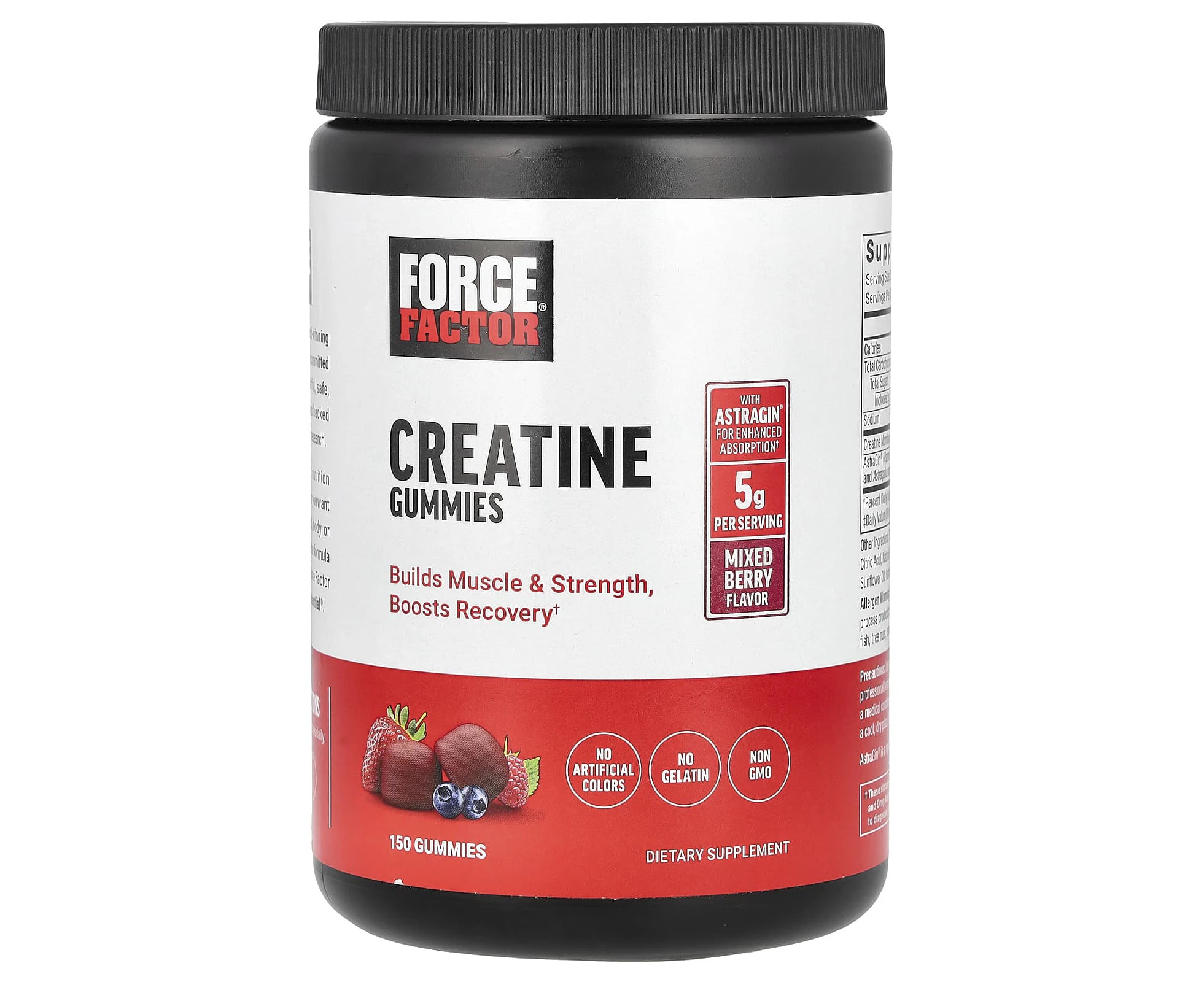 Force Factor, Creatine Gummies, Mixed Berry, 5 g, 150 Gummies (1,000 mg per Gummy)