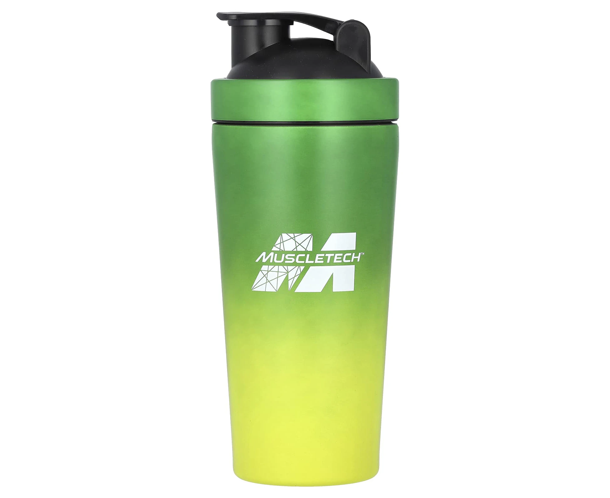 MuscleTech, Shaker Bottle, Stainless Steel, Green/Yellow, 25 oz (739 ml)