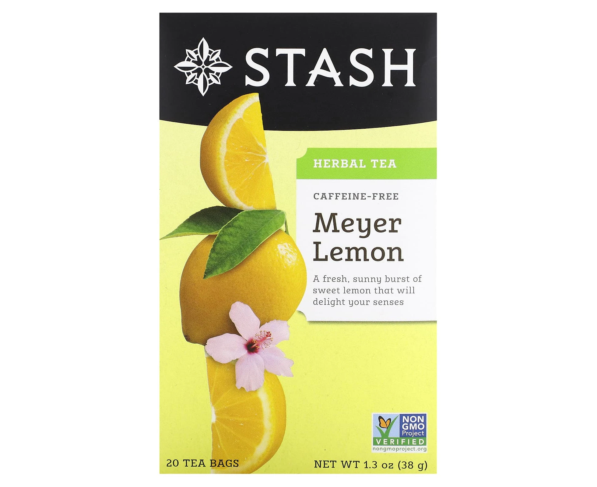 Stash Tea, Herbal Tea, Meyer Lemon, Caffeine-Free , 20 Tea Bags, 1.3 oz (38 g)