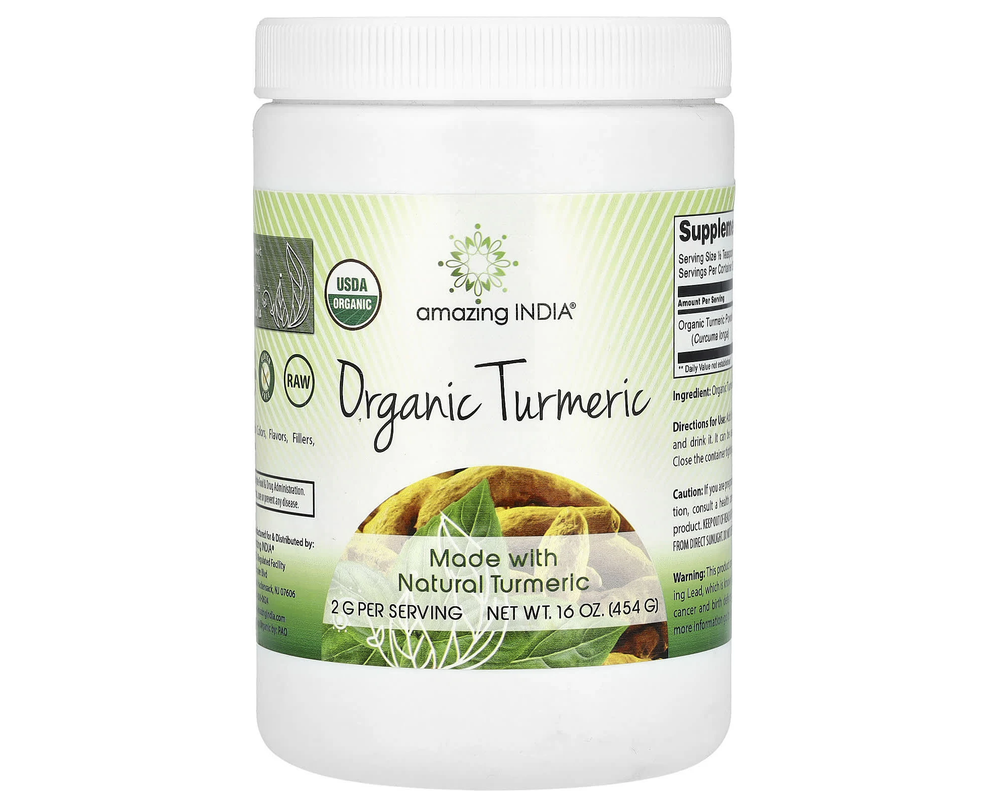 Amazing India, Organic Turmeric, 16 oz (454 g)