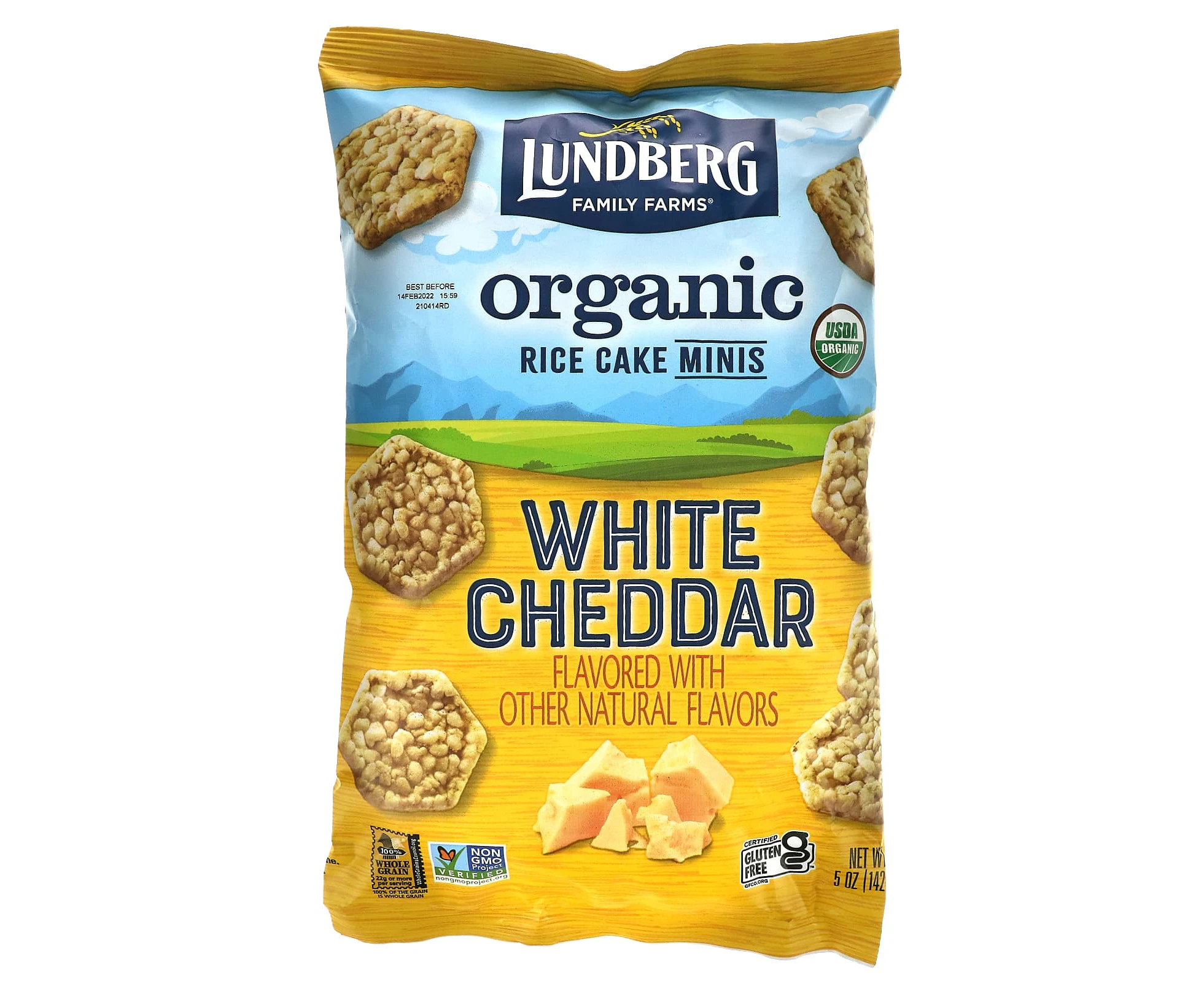 Lundberg, Organic Rice Cake Minis, White Cheddar, 5 oz (142 g)