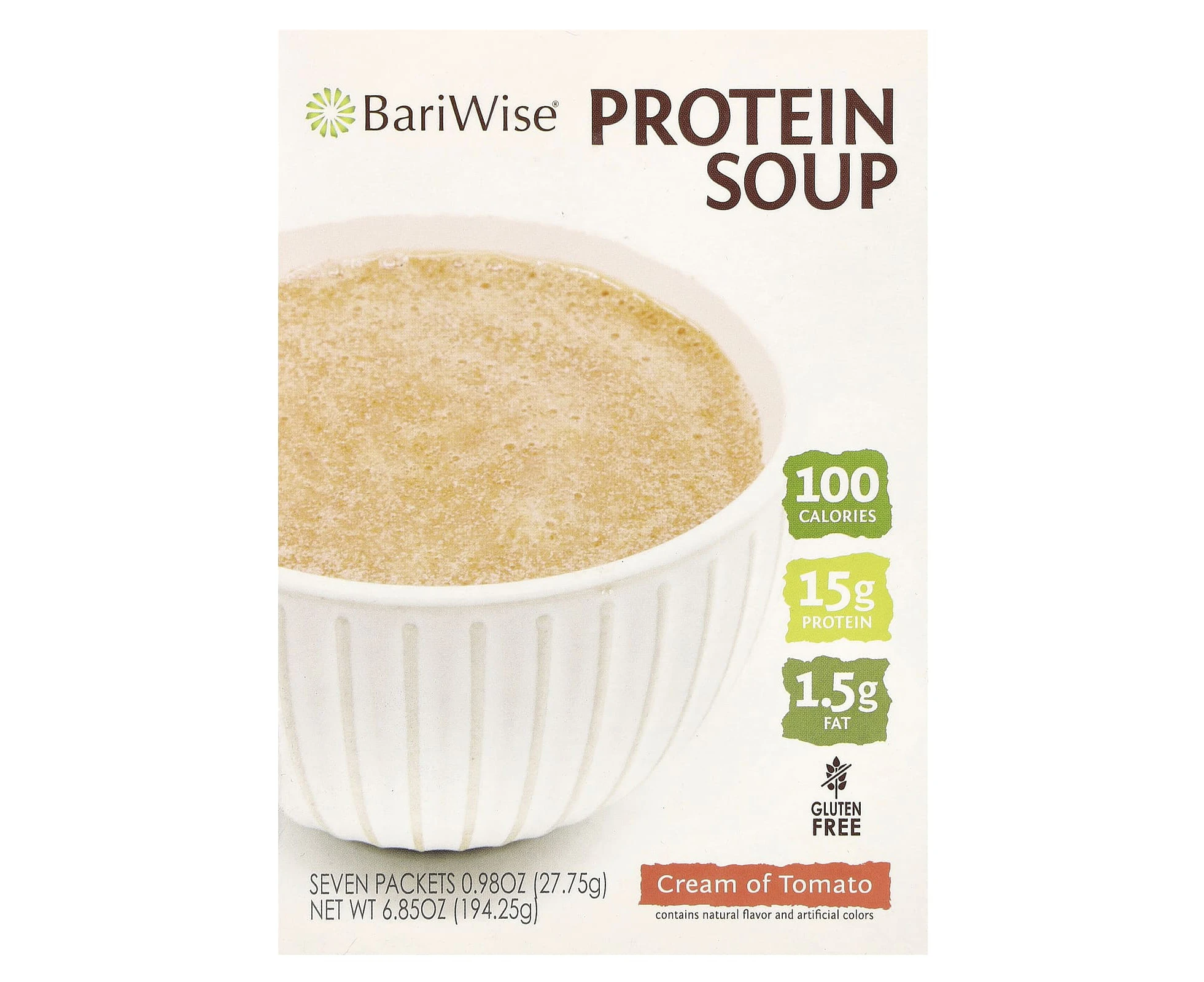 BariWise, Protein Soup, Cream of Tomato, 7 Packets, 0.98 oz (27.75 g) Each