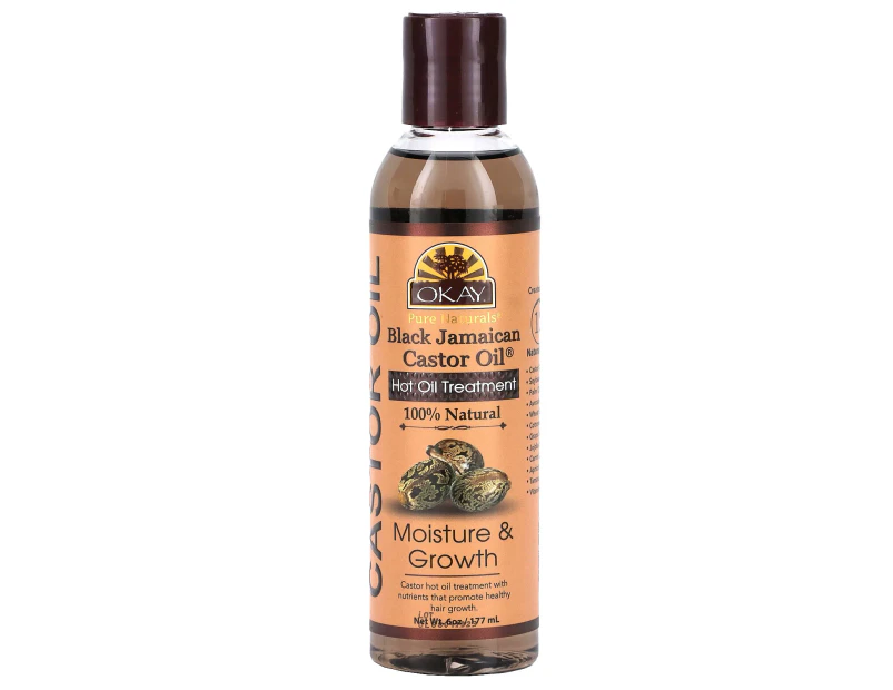 Okay Pure Naturals, Black Jamaican Castor Oil, Hot Oil Treatment, 6 oz (177 ml)