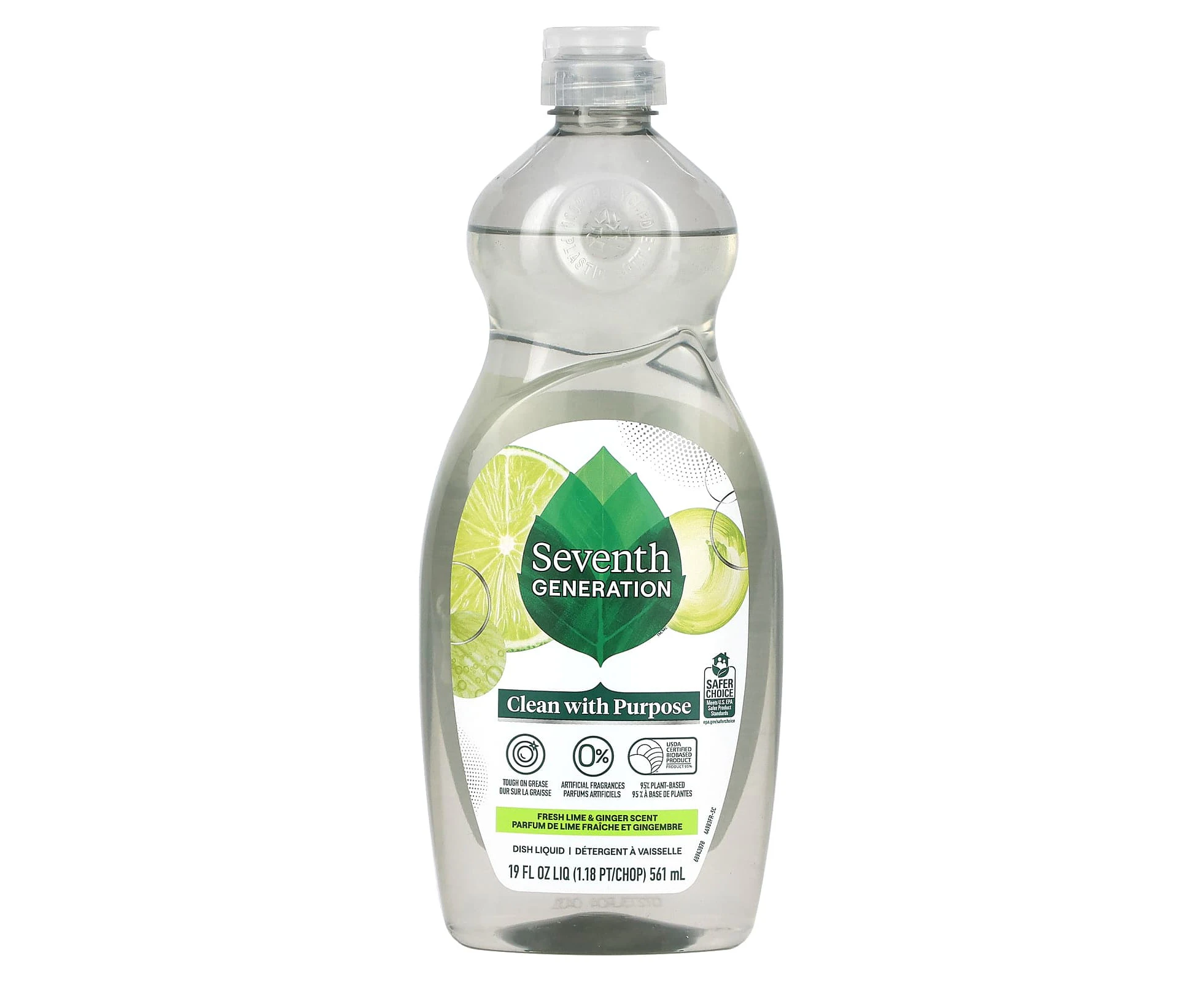 Seventh Generation, Dish Liquid, Fresh Lime & Ginger, 19 fl oz (561 ml)