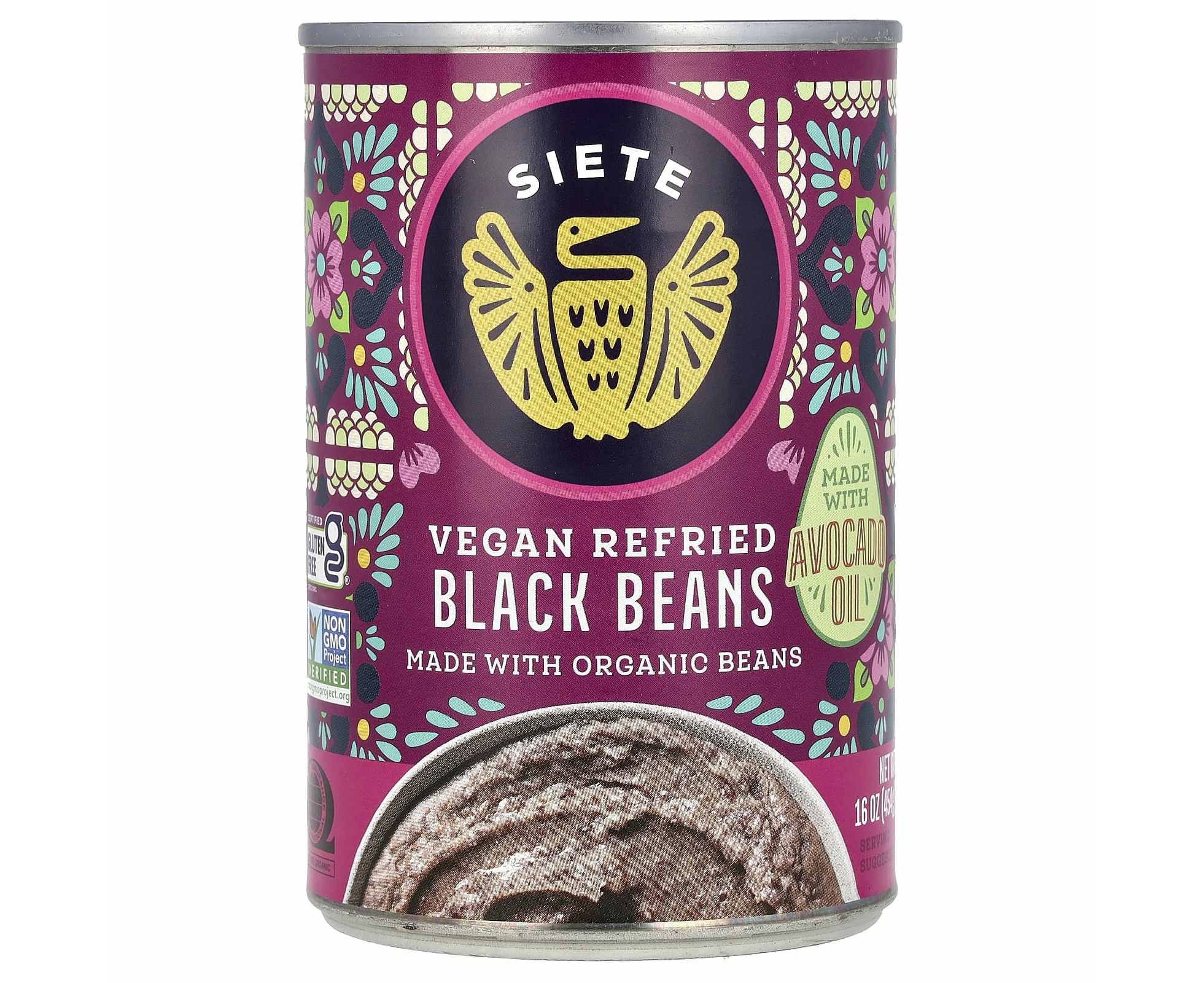 Siete, Vegan Refried Black Beans, 16 oz (454 g)