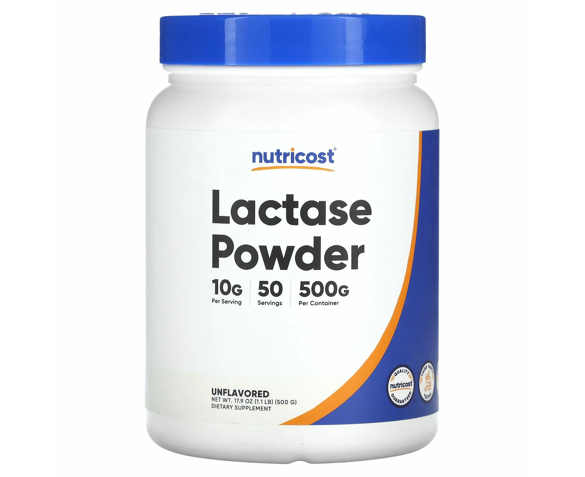 Nutricost, Lactase Powder, Unflavored, 17.9 oz (500 g)