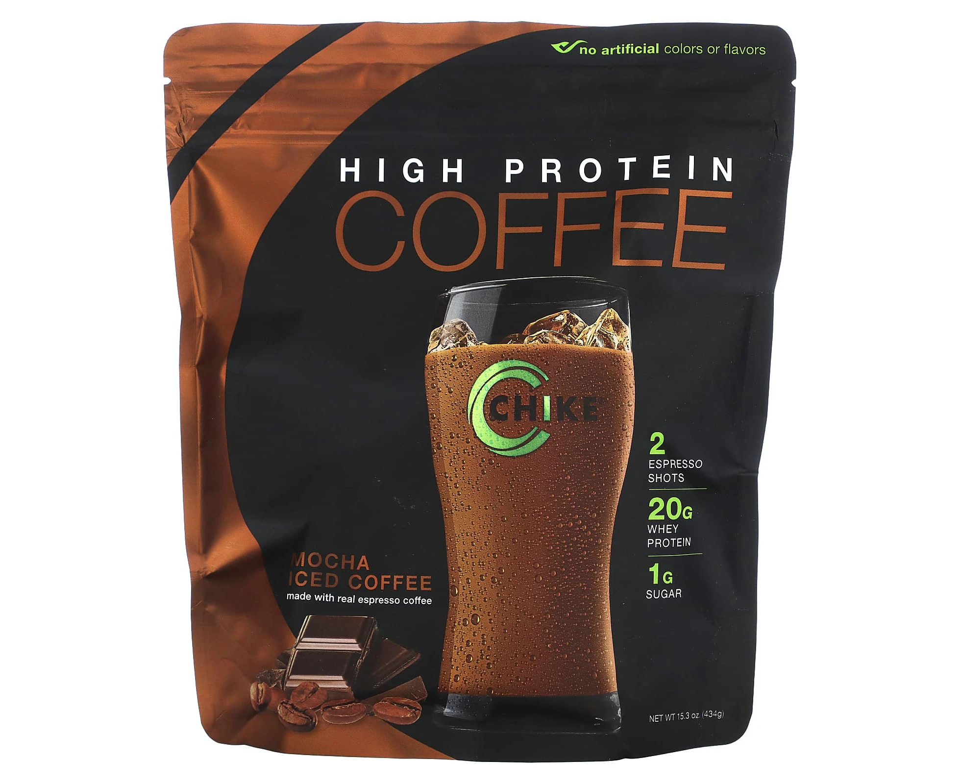 Chike Nutrition, High Protein Iced Coffee, Mocha, 15.3 oz (434 g)