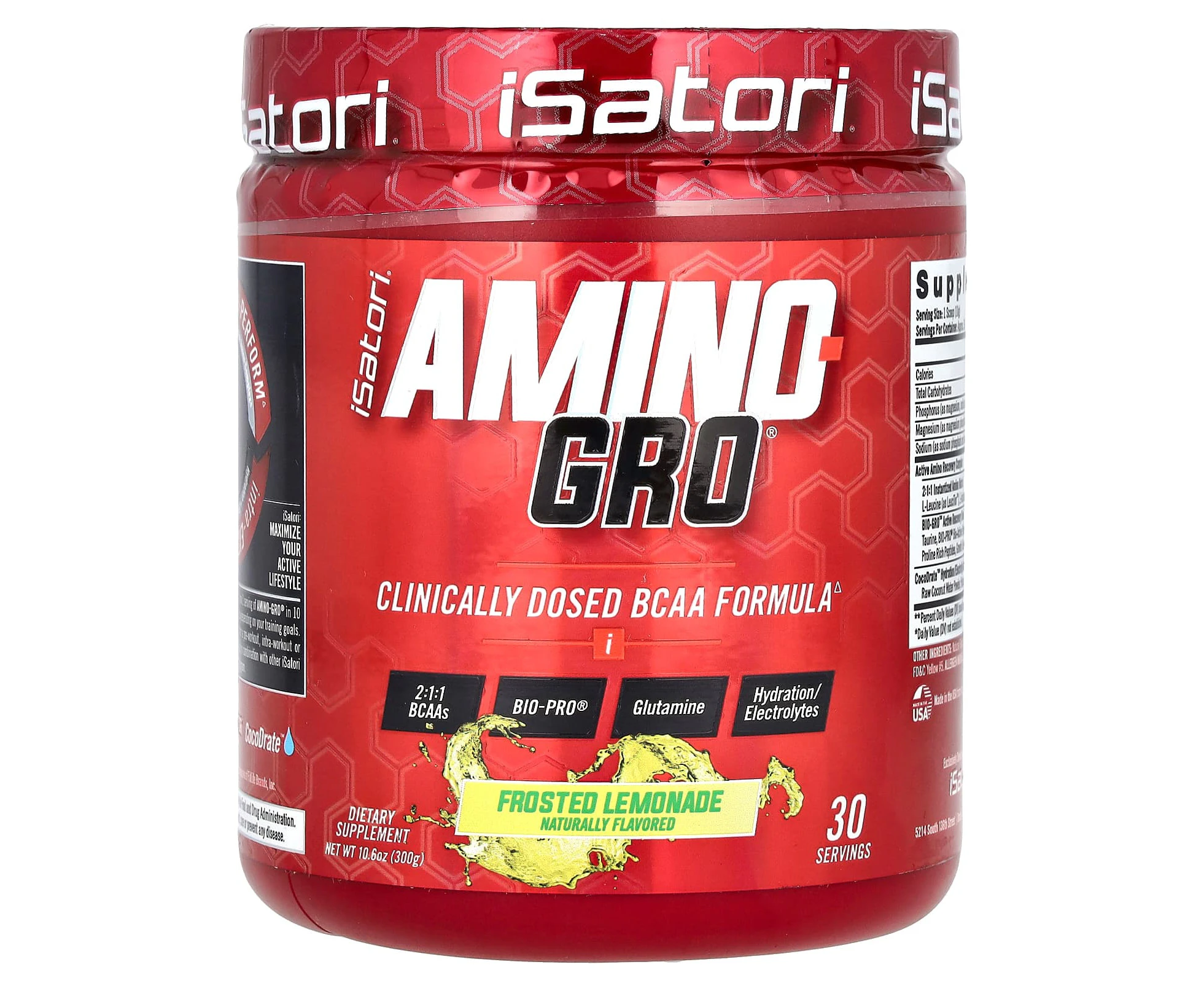 Isatori, Amino-Gro, Frosted Lemonade, 10.6 oz (300 g)