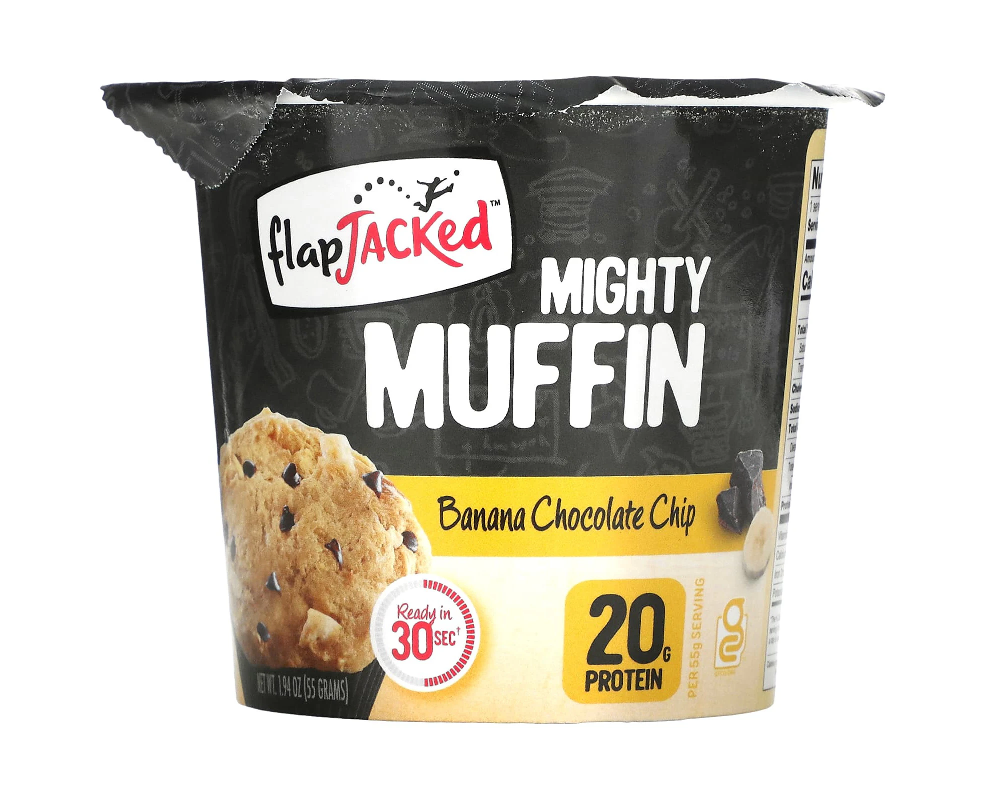 FlapJacked, Mighty Muffin, Banana Chocolate Chip, 1.94 oz (55 g)