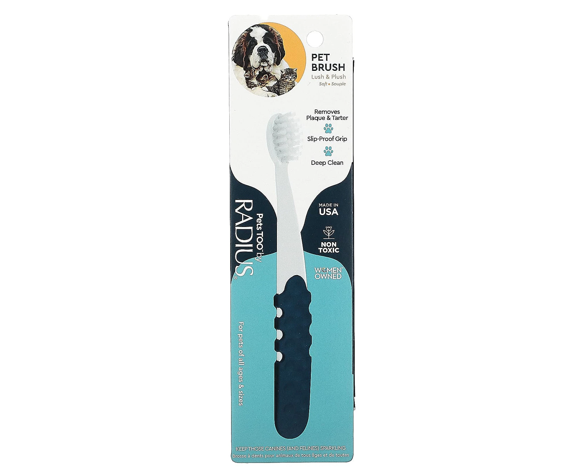 RADIUS, Pet Toothbrush, Lush & Plush, Soft, 1 Toothbrush