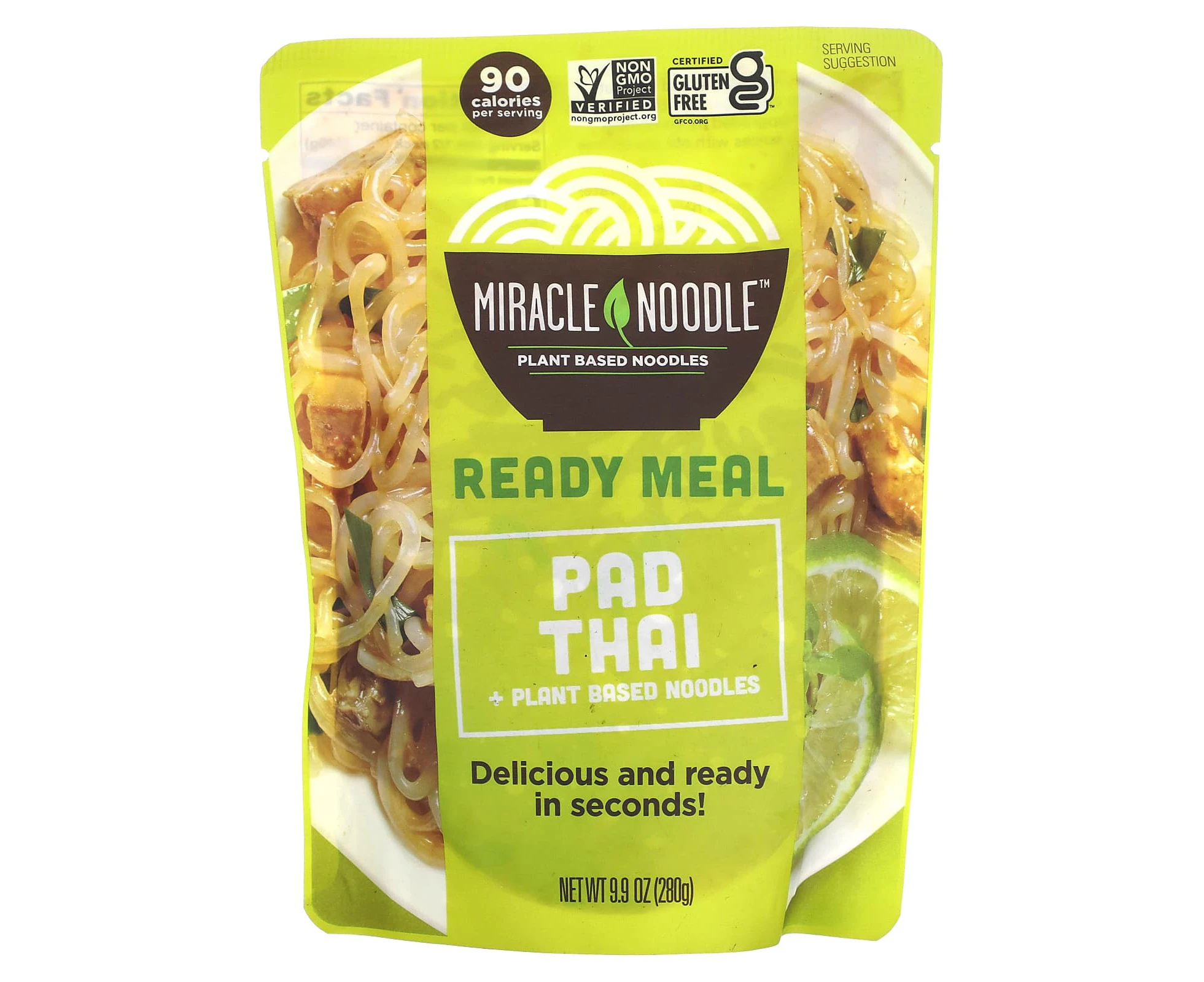 Miracle Noodle, Ready Meal, Pad Thai + Plant Based Noodles, 9.9 oz (280 g)