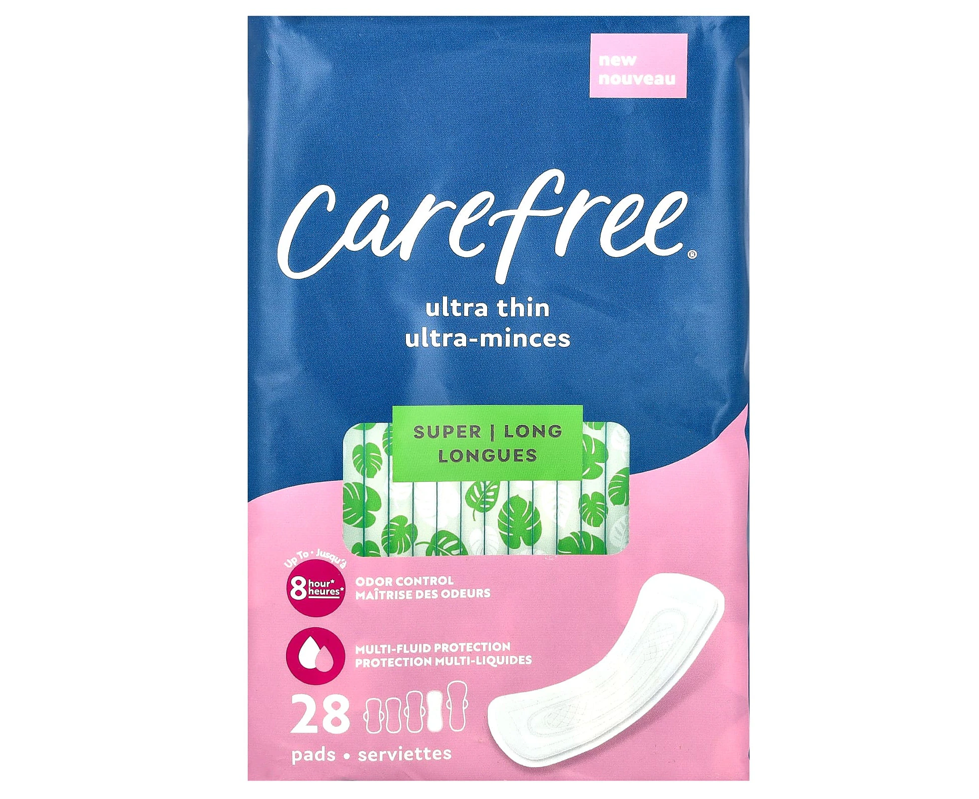 Carefree, Ultra Thin, Super Long, 28 Pads