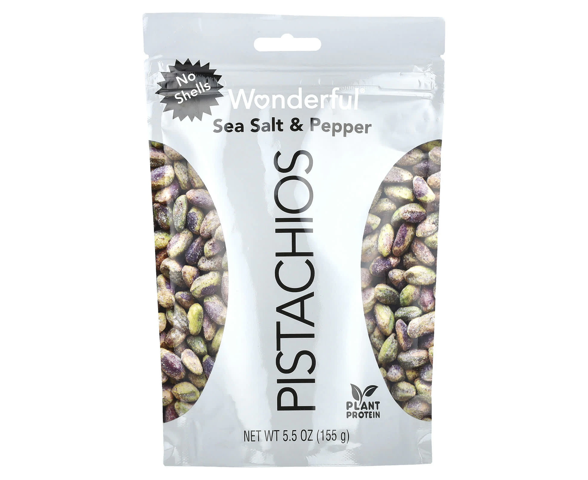 Wonderful Pistachios, Sea Salt & Pepper, No Shells, 5.5 oz (155 g)