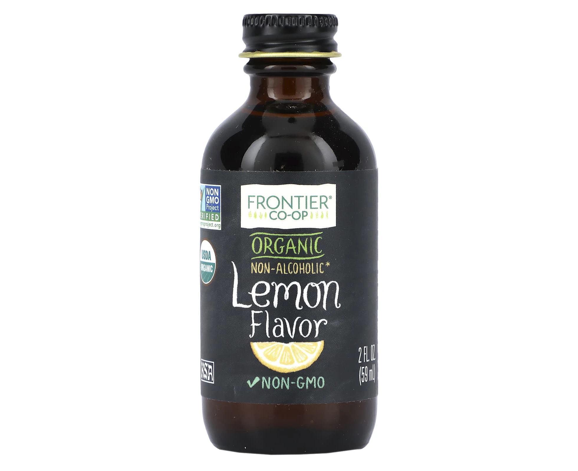 Frontier Co-op, Organic Lemon Flavor, Non-Alcoholic, 2 fl oz (59 ml)