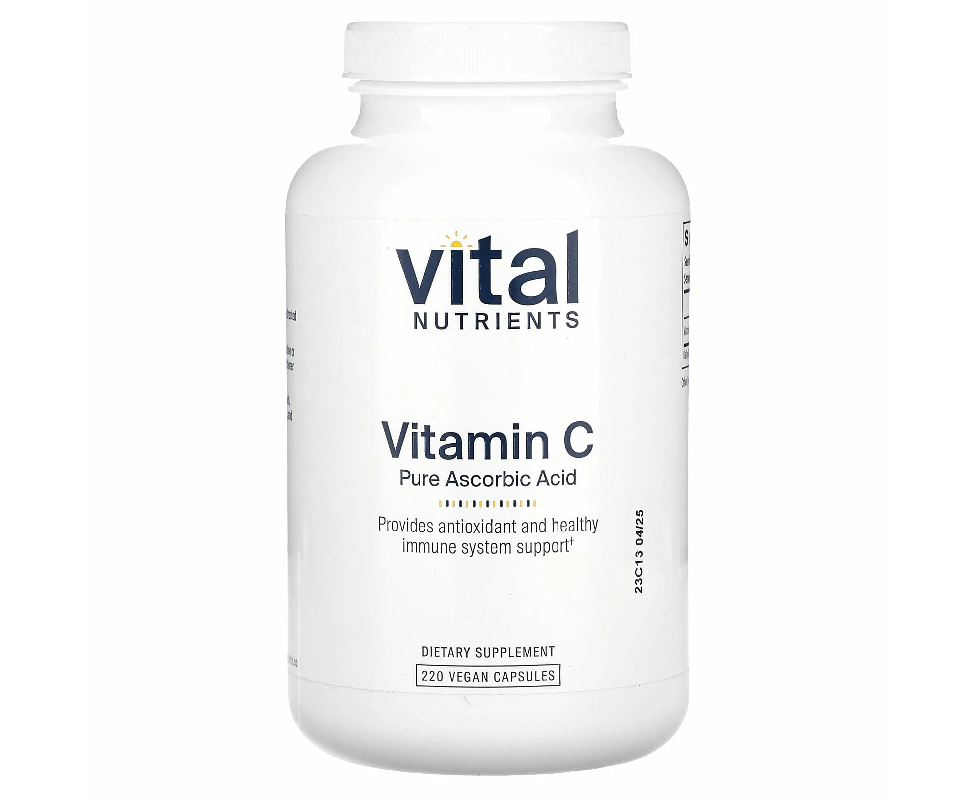 Vital Nutrients, Vitamin C Pure Ascorbic Acid, 220 Vegan Capsules