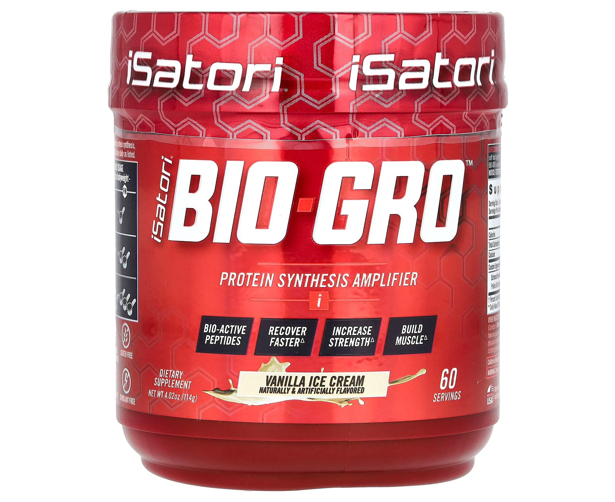 Isatori, Bio-Gro, Protein Synthesis Amplifier, Vanilla Ice Cream, 4.02 oz (114 g)