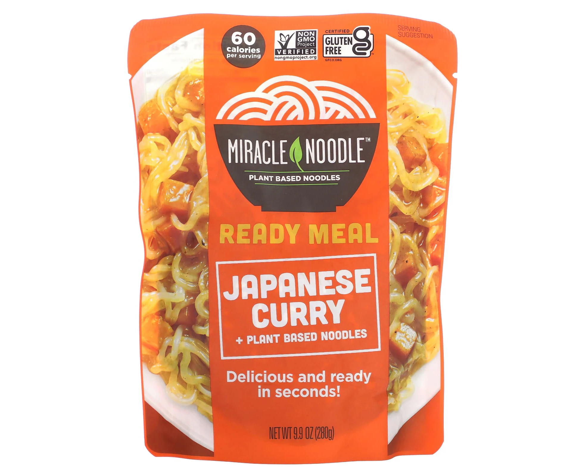 Miracle Noodle, Ready Meal, Japanese Curry + Plant Based Noodles, 9.9 oz (280 g)