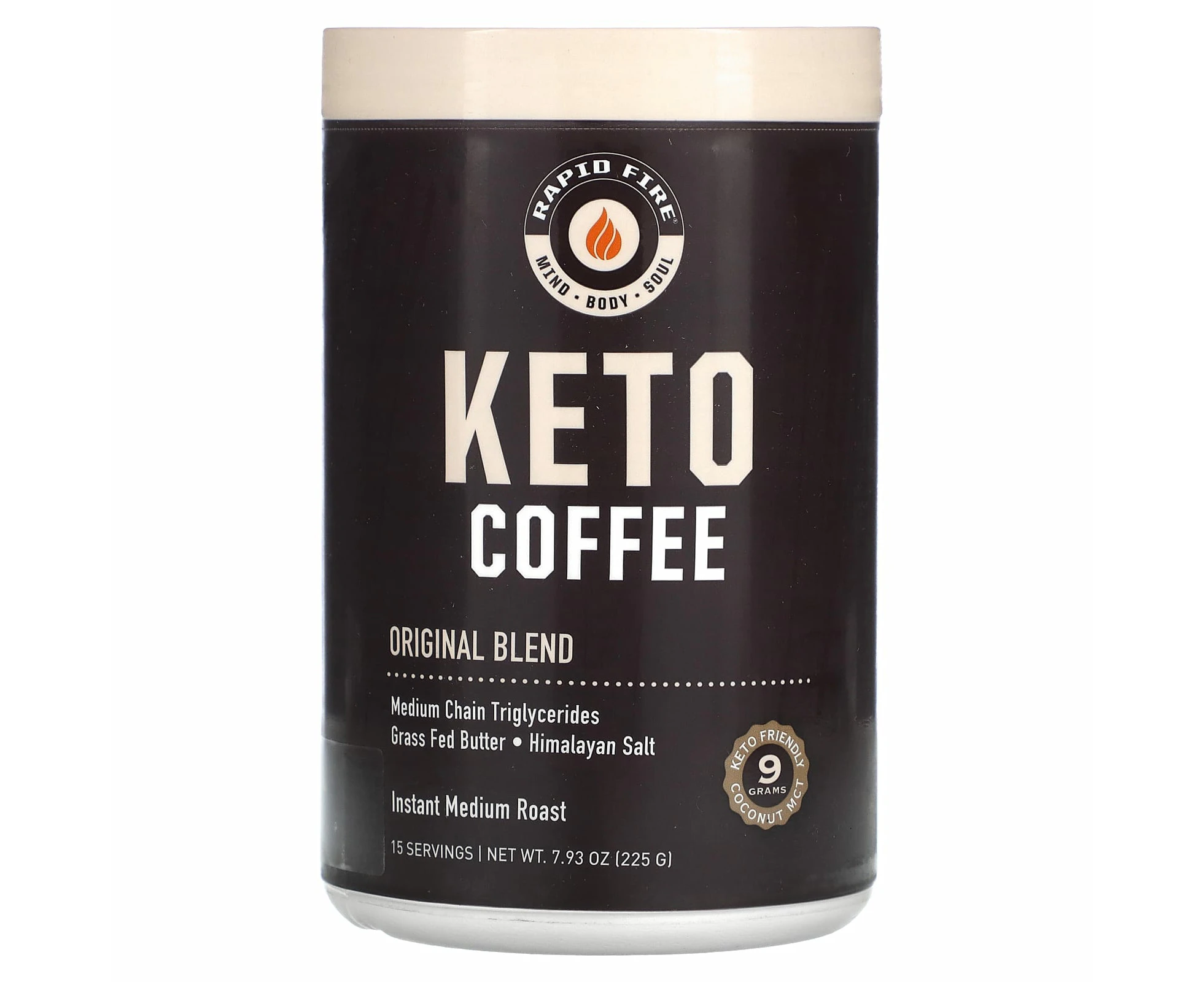 RAPIDFIRE, Keto Coffee, Original Blend, Instant, Medium Roast, 7.93 oz (225 g)