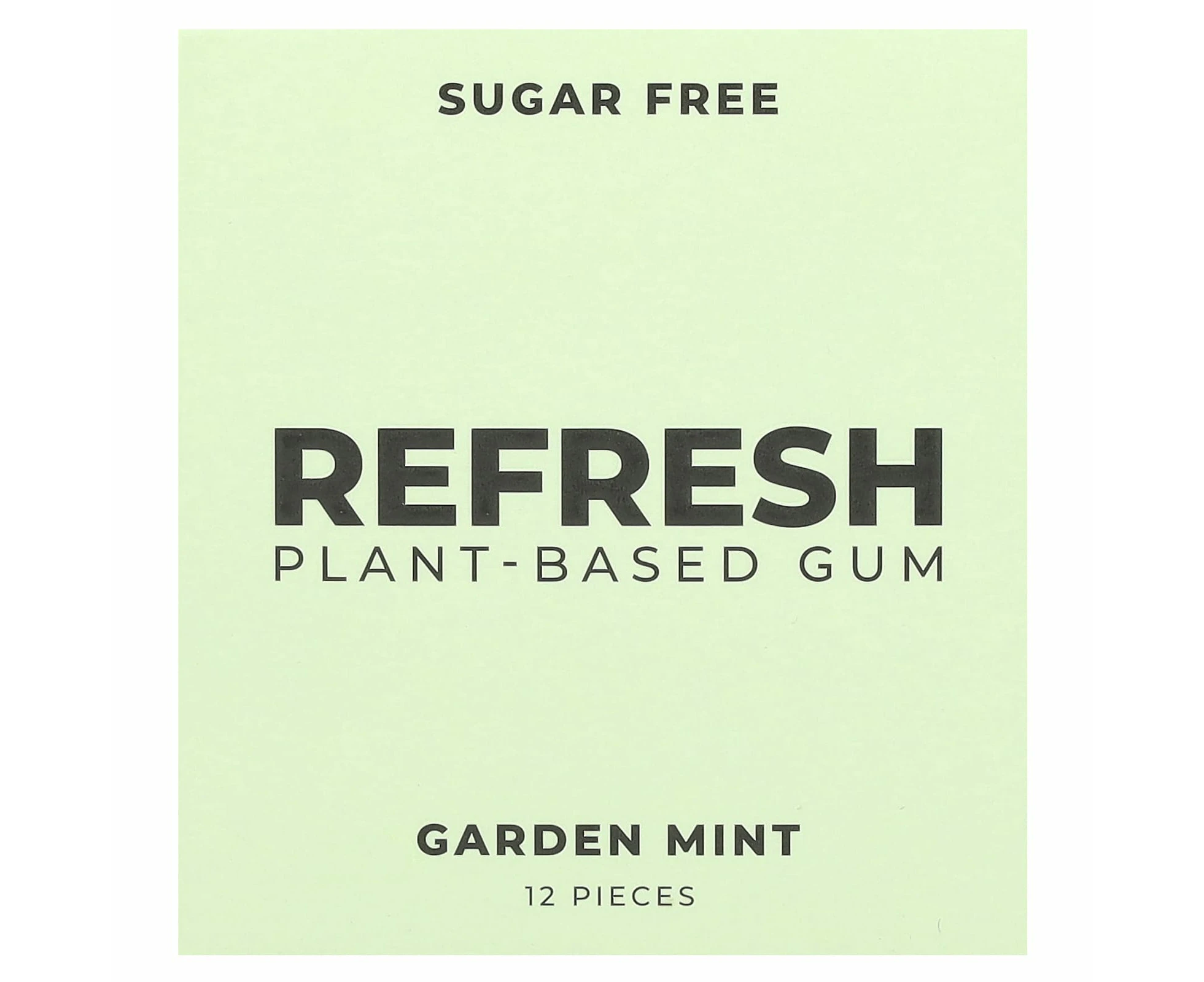 Refresh Gum, Plant-Based Gum, Garden Mint, 12 Pieces