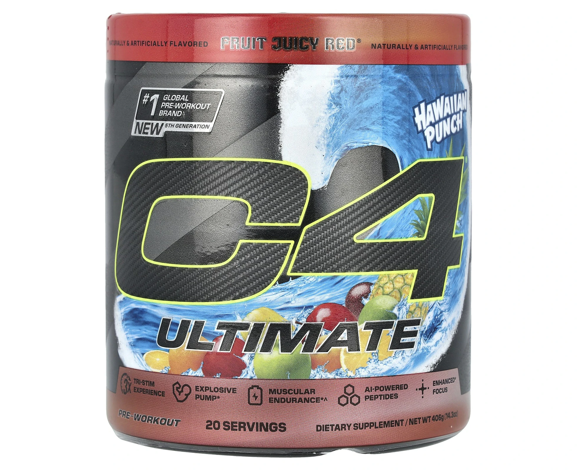 Cellucor, C4 Ultimate, Pre-Workout, Hawaiian Punch¬Æ Fruit Juicy Red¬Æ, 14.3 oz (406 g)