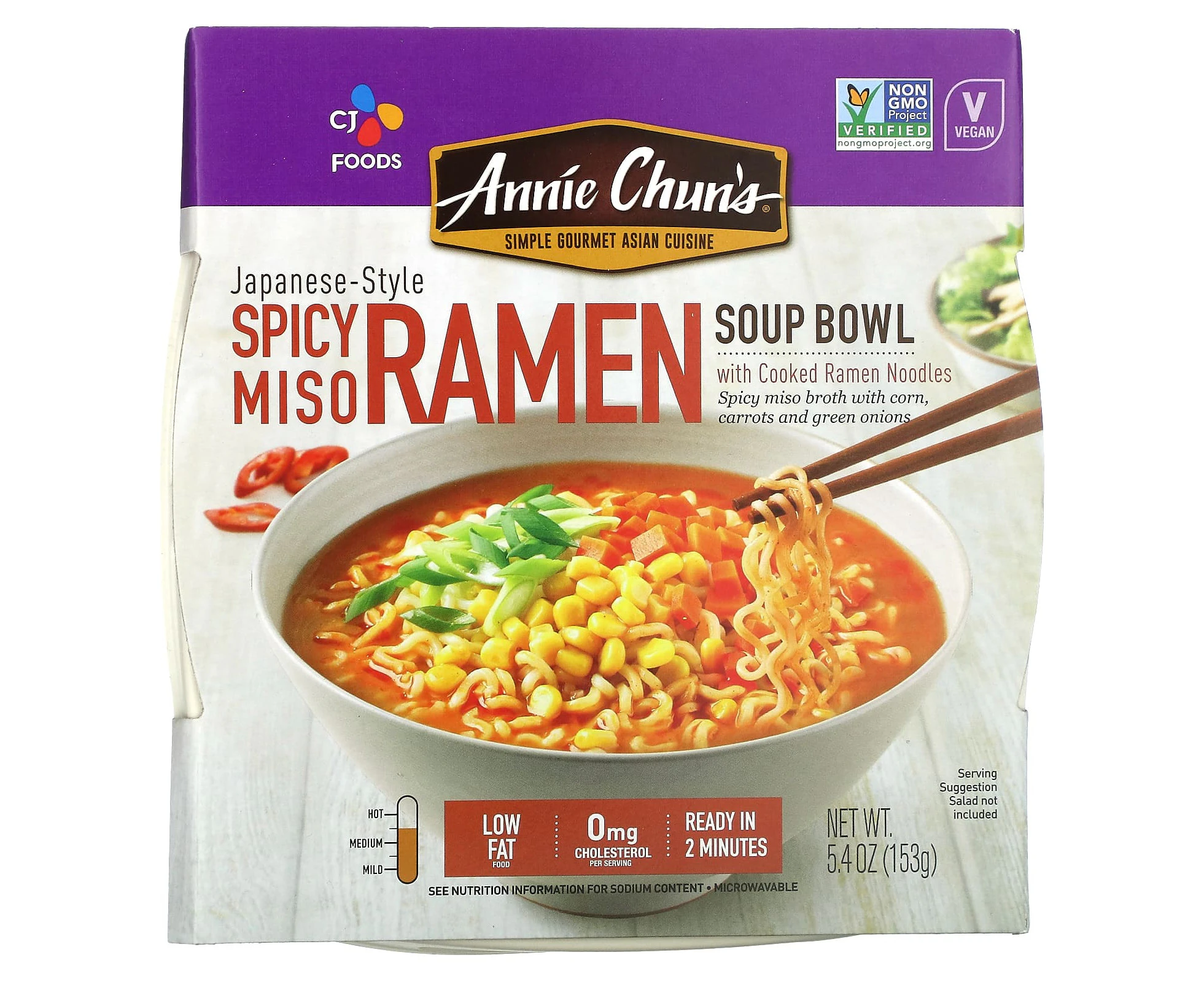 Annie Chun's, Japanese-Style Soup Bowl, Spicy Miso Ramen, 5.4 oz (153 g)