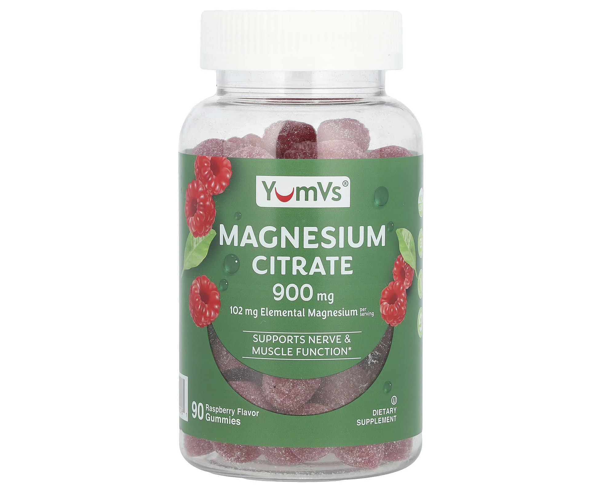 YumV's, Magnesium Citrate, Raspberry, 900 mg, 90 Gummies (300 mg Per Gummy)